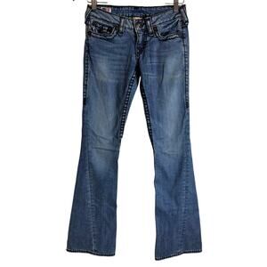 True Religion Joey Super T Flare Jeans Womens Size 25 USA Made Low Rise Bootcut